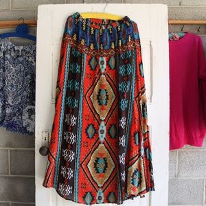 Eclectic Tribal Maxi Skirt Size Small